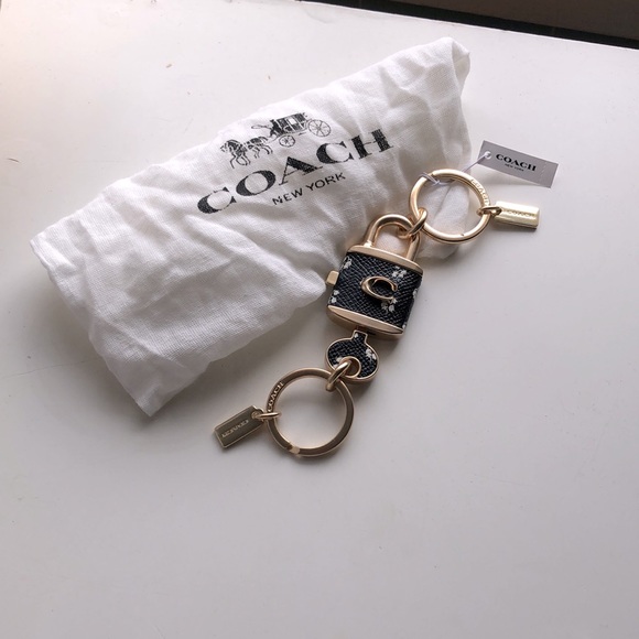 Coach Accessories Coach Key And Lock 2 Keychains In One Black